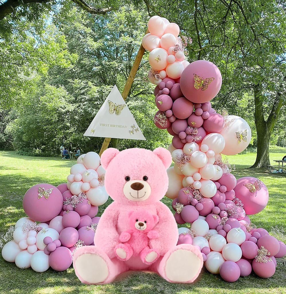 MorisMos Giant Teddy Bear Duo: 43-inch Mommy & Baby Plush — Soft Huggable Stuffed Bears for Kids Gift Decor