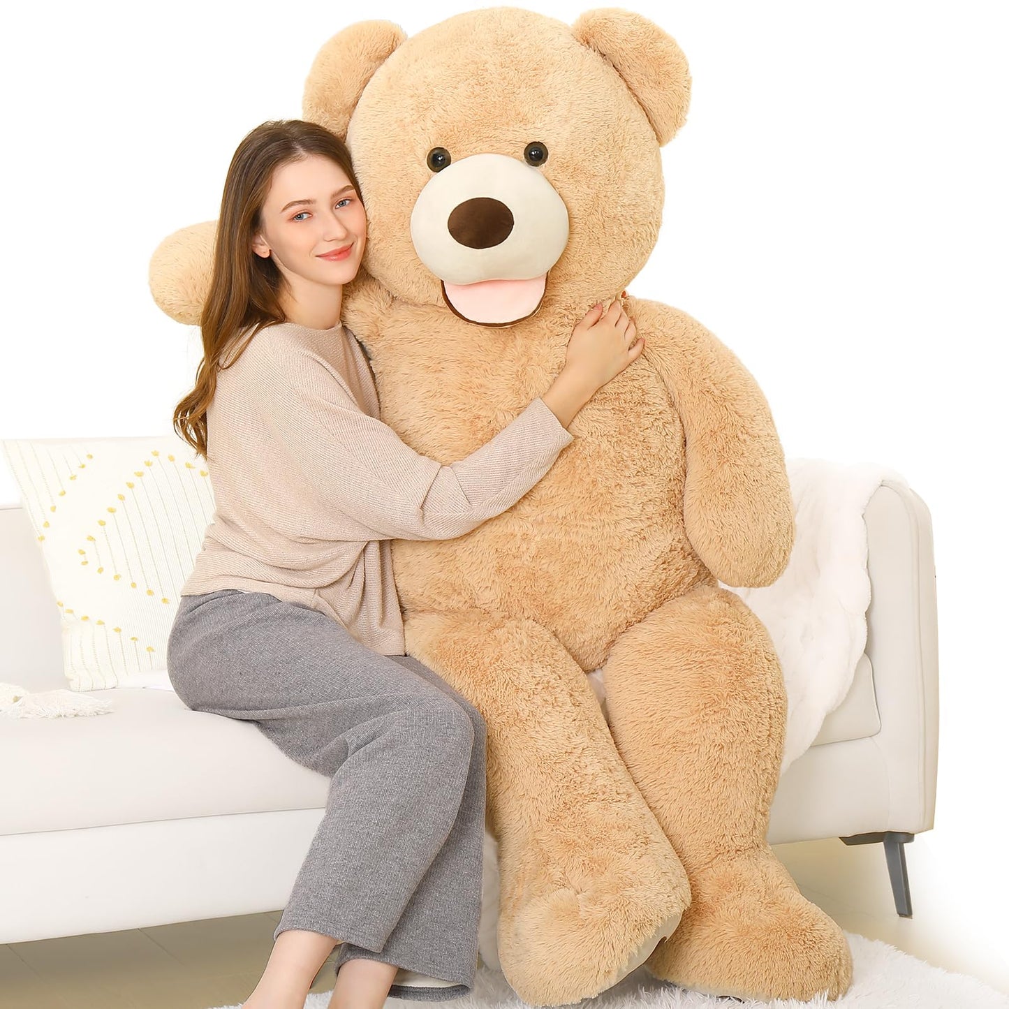 MorisMos Giant Teddy Bear 5ft – Life-Size Brown Plush for Lovers | 5 Foot Gift
