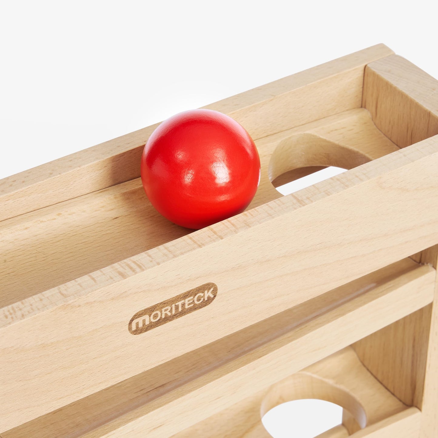 MORITECK Montessori Ball Drop Toy – Wooden Ball Tracker for Toddlers 1-3