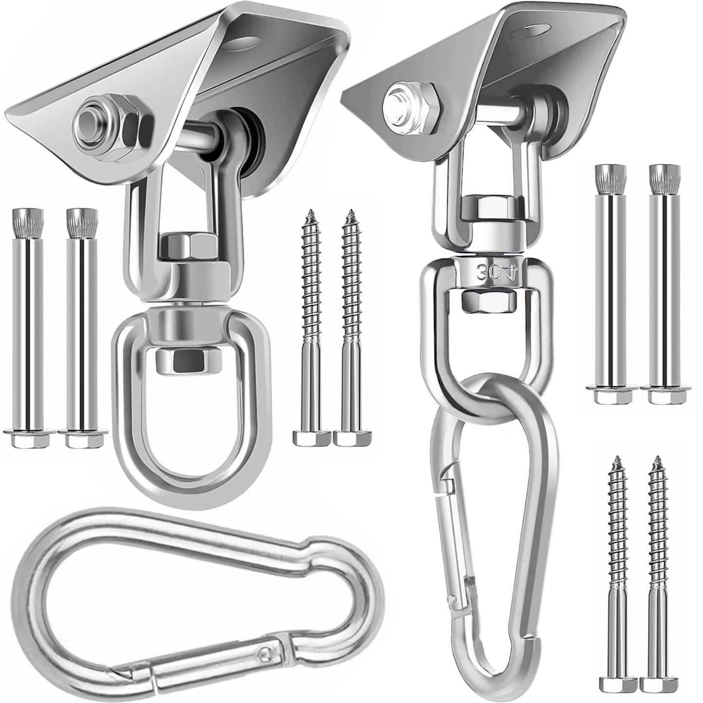 Mornihima Swing Hanger – 360° Stainless Steel Hammock Brackets, 2000lb Capacity (2-Pack)