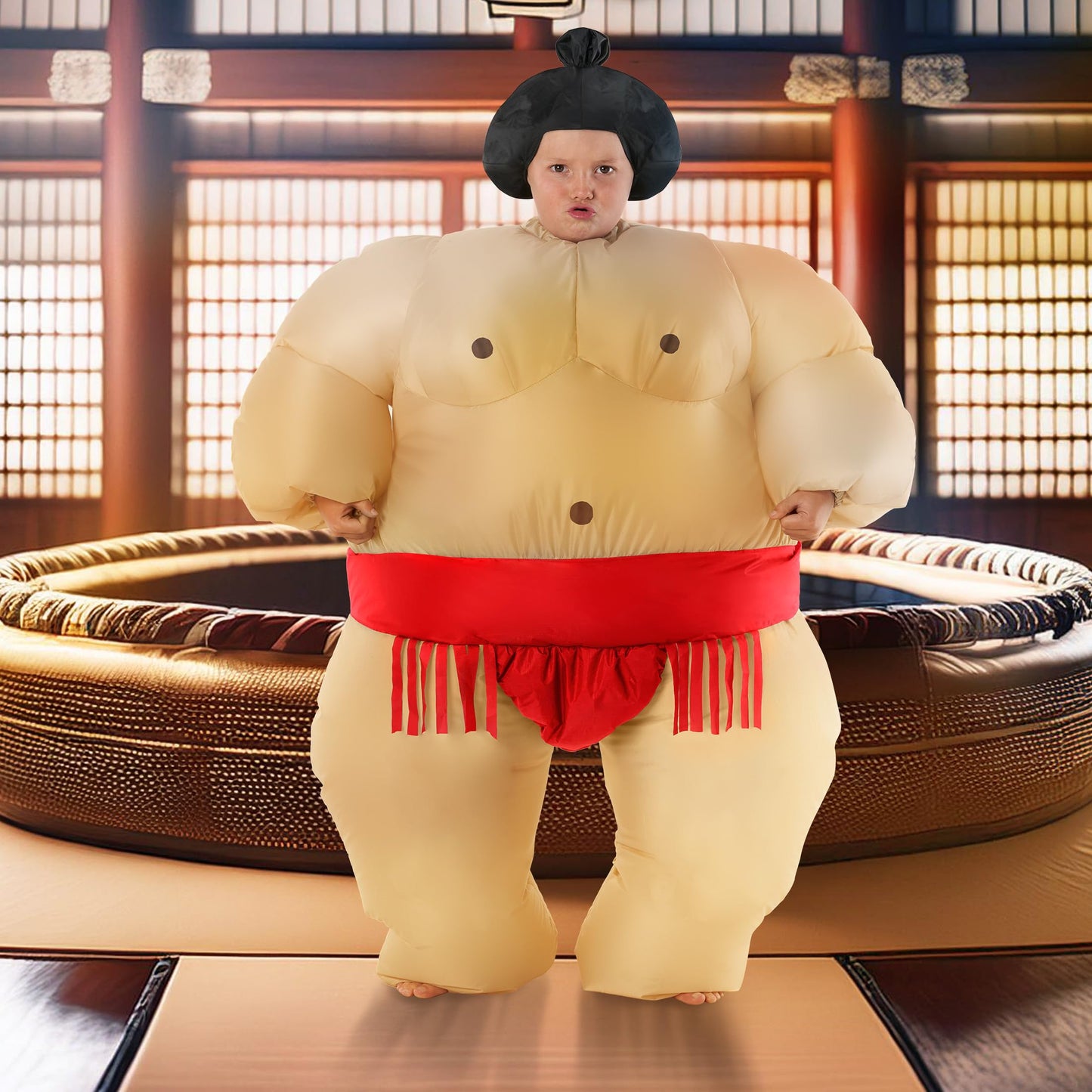 Morph Inflatable Sumo Wrestler Costume for Kids | Red Sumo Suit for Halloween & Play