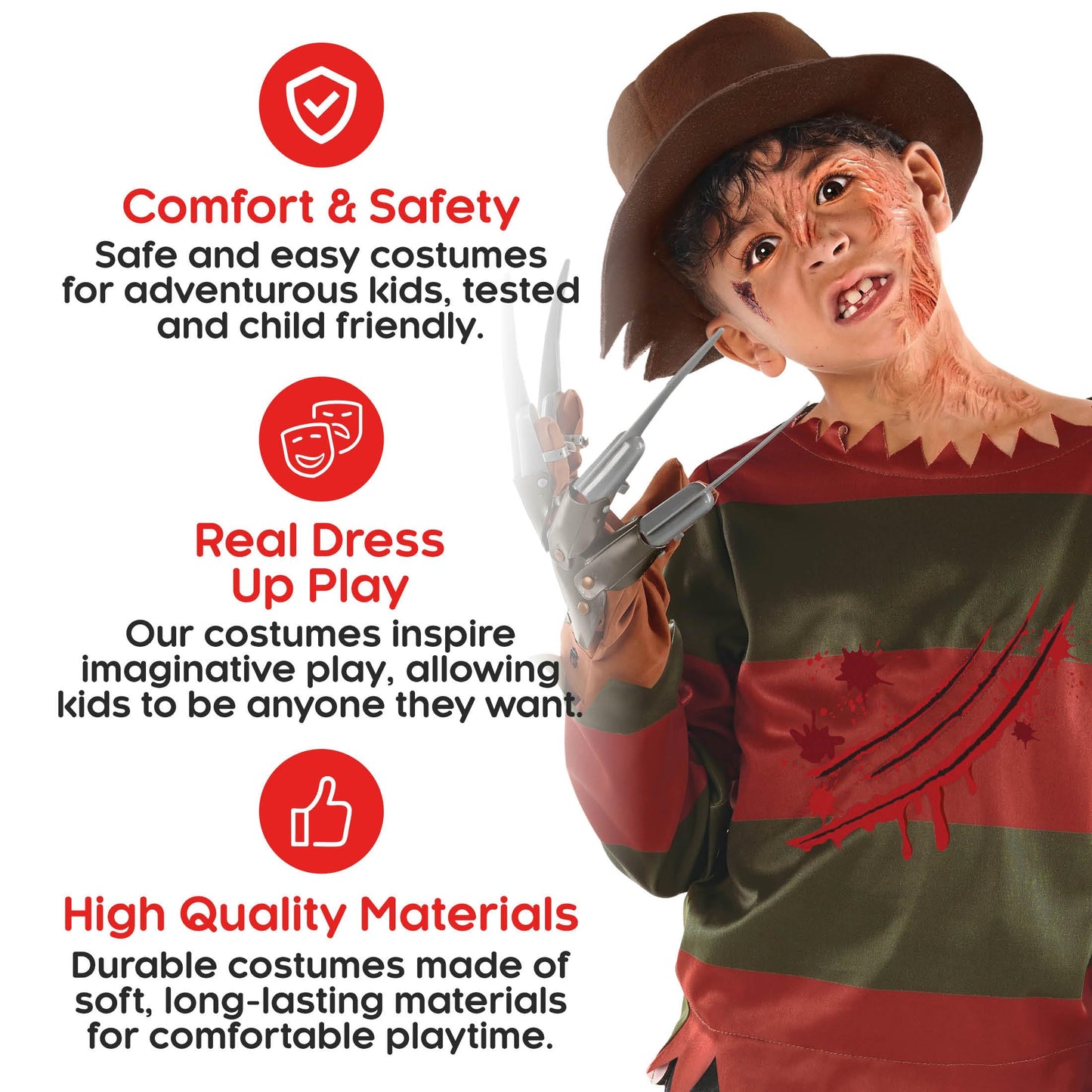 Morph Nightmare Killer Costume for Kids – Nightmare Stalker Horror Outfit (Boys, Large)