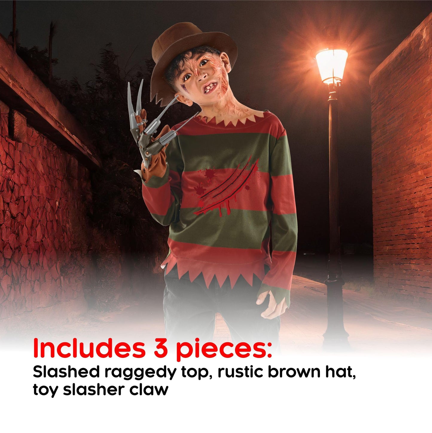 Morph Nightmare Killer Costume for Kids – Nightmare Stalker Horror Outfit (Boys, Large)