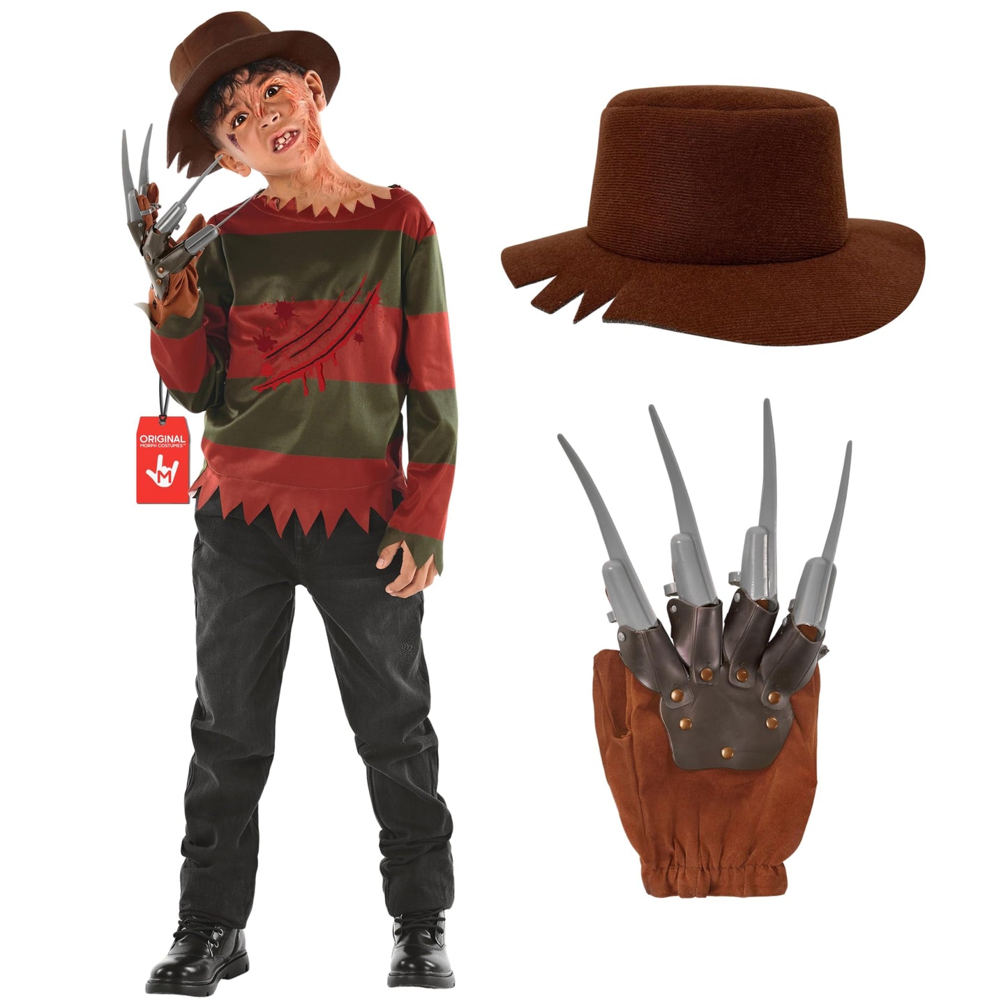 Morph Nightmare Killer Costume for Kids – Nightmare Stalker Horror Outfit (Boys, Large)