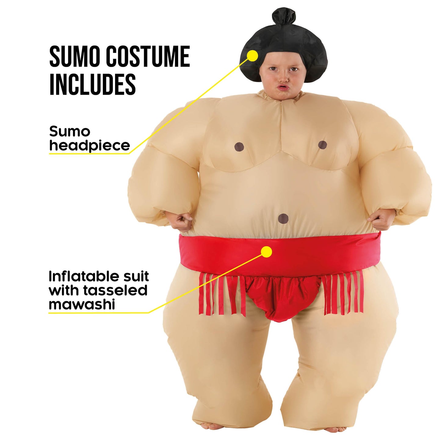Morph Inflatable Sumo Wrestler Costume for Kids | Red Sumo Suit for Halloween & Play