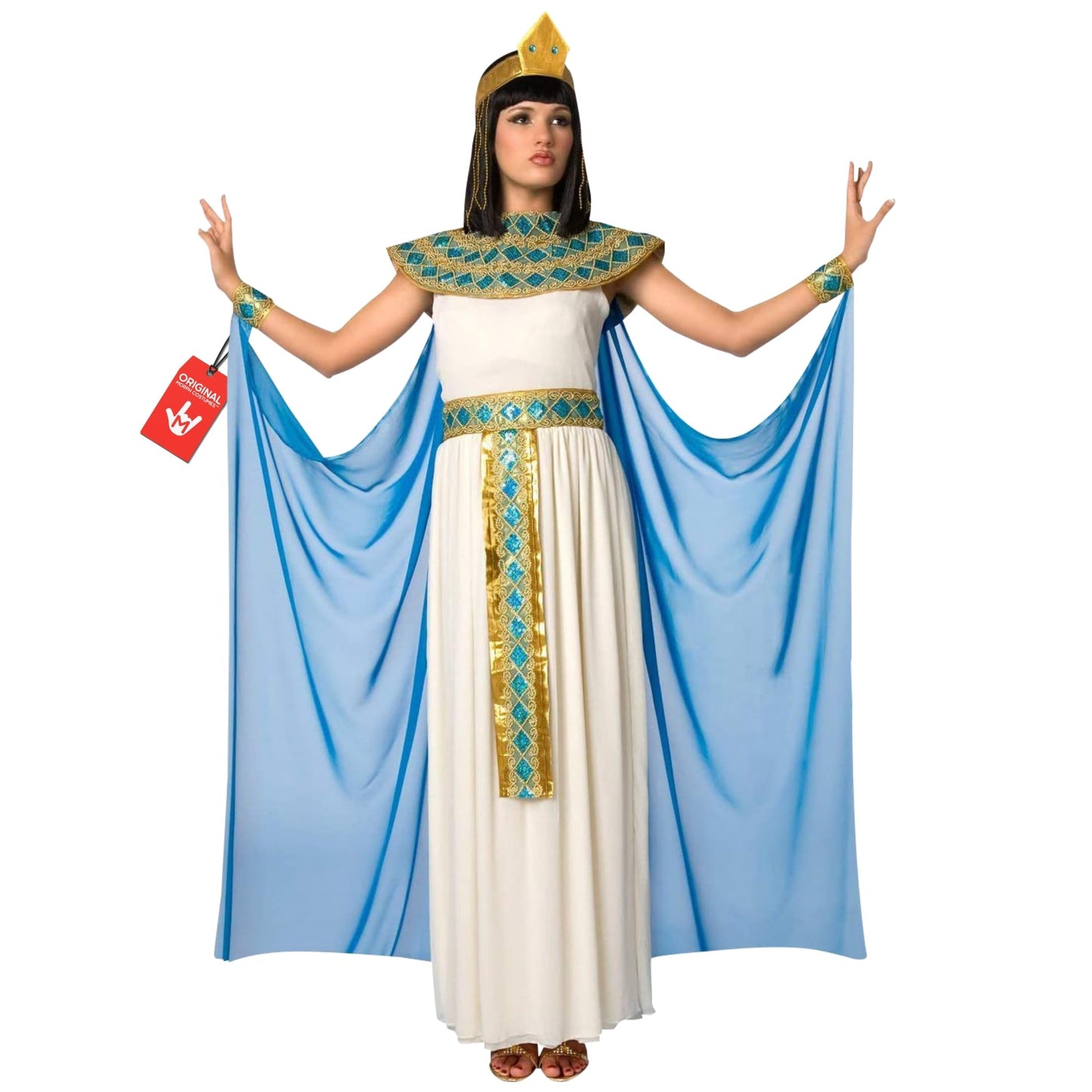 Morph Women's Blue Cleopatra Costume – Egyptian Queen Outfit for Halloween Parties