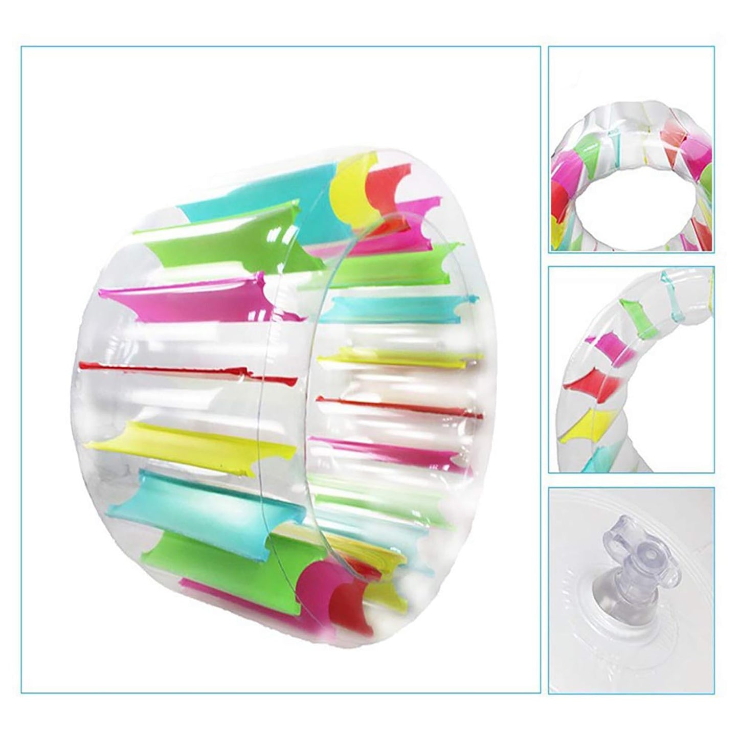 MorTime Inflatable Roller Float 40'' Colorful Water Wheel – Pool Toy for Kids and Adults