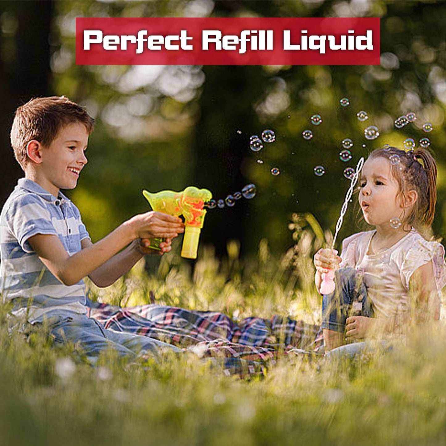 MorTime 3 Bottles Bubble Solution Refills – 3 L / 101 oz Concentrated Refill for Bubble Wands, Machines & Blowers