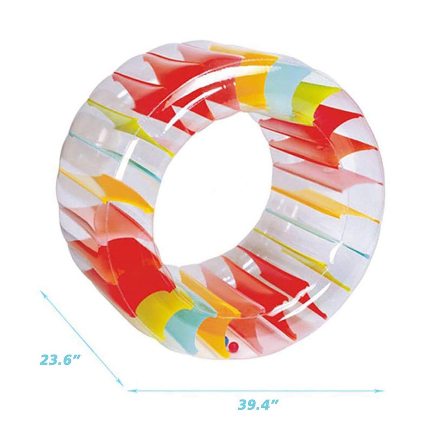 MorTime Inflatable Roller Float 40'' Colorful Water Wheel – Pool Toy for Kids and Adults