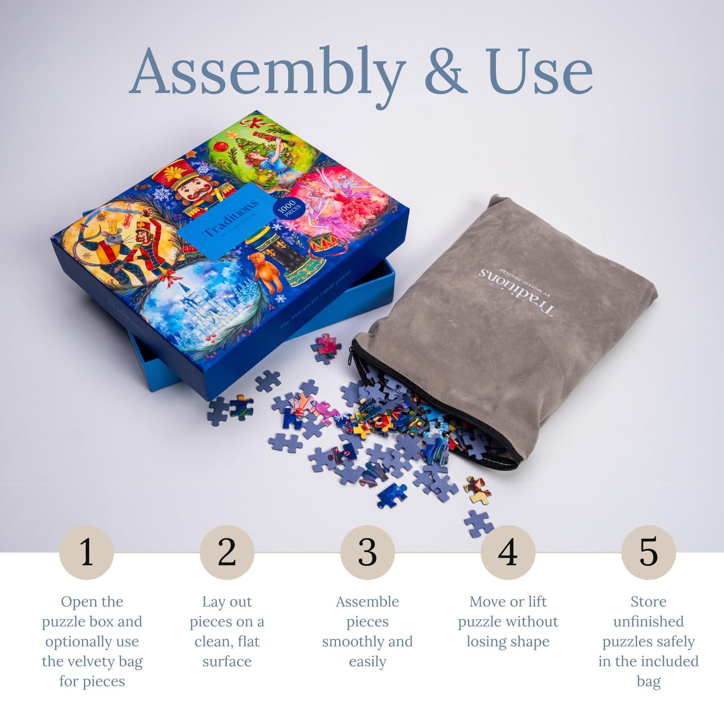 Mosaic Puzzles The Nutcracker — 1000-Piece Premium Christmas Puzzle for Adults