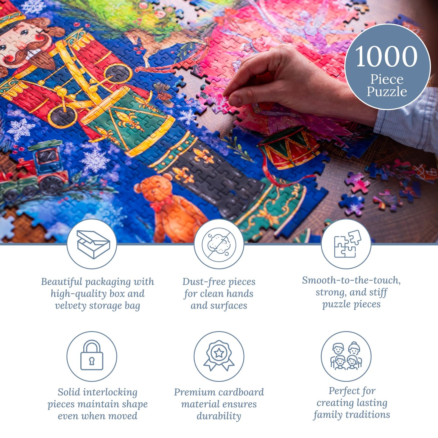 Mosaic Puzzles The Nutcracker — 1000-Piece Premium Christmas Puzzle for Adults