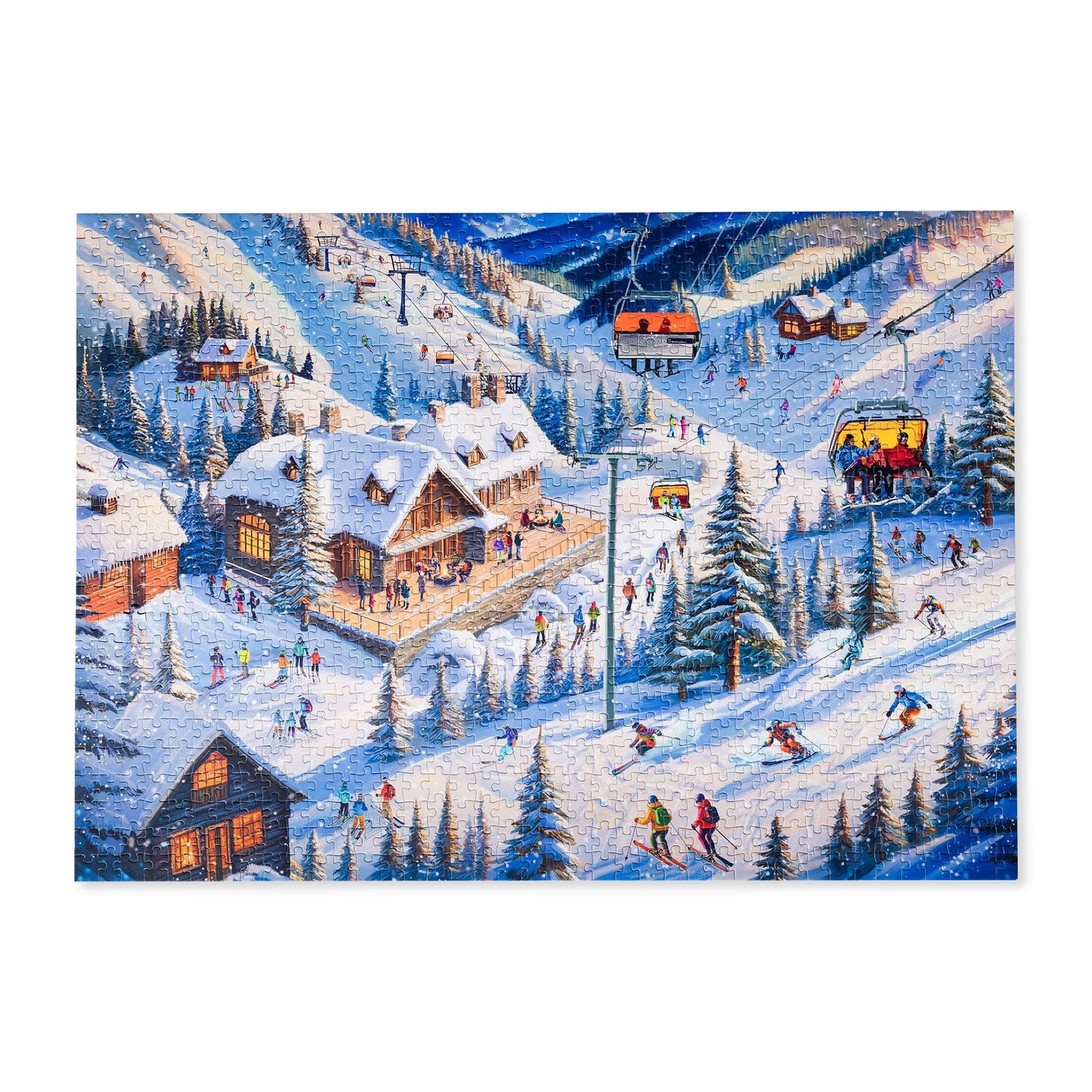 Mosaic Puzzles Ski Chalet Getaway 1000-Piece Premium Jigsaw Puzzle for Adults