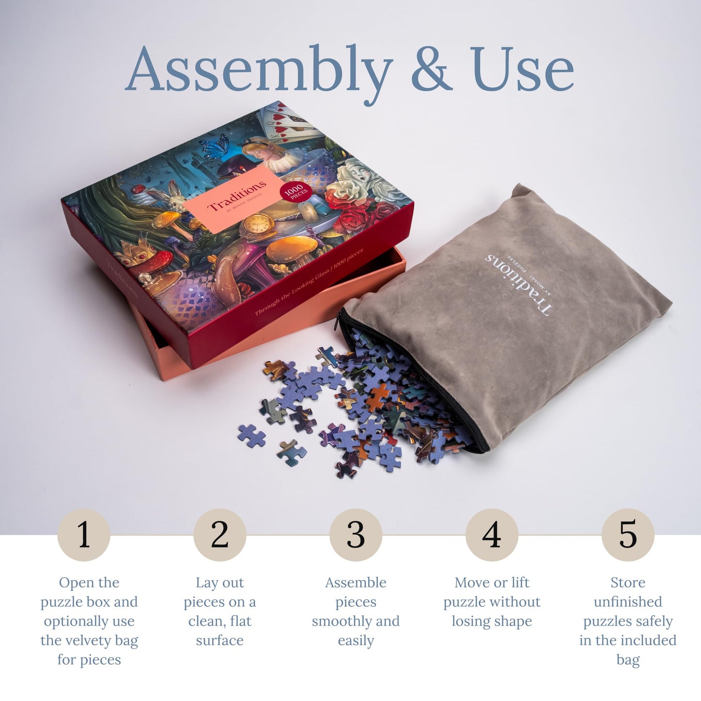 Mosaic Puzzles: Through The Looking Glass – Premium 1000-Piece Jigsaw Puzzle for Adults