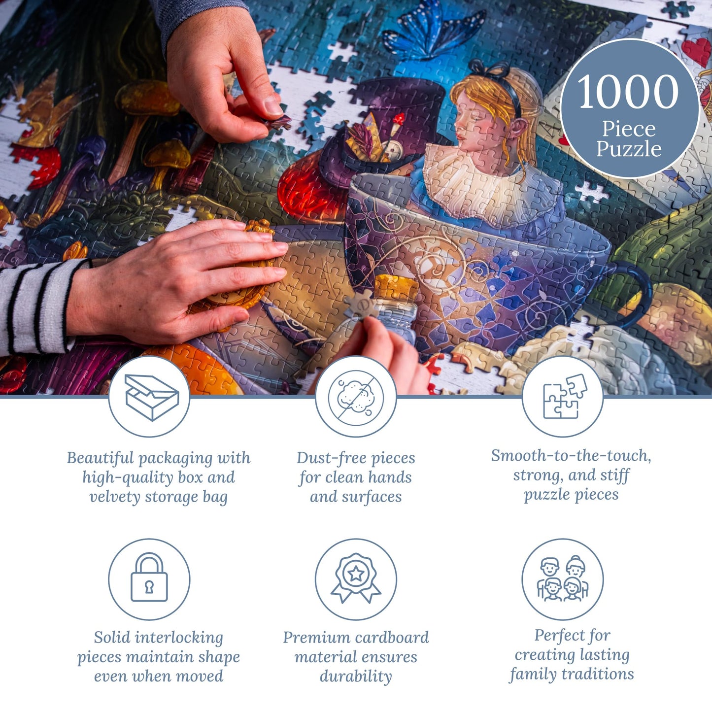 Mosaic Puzzles: Through The Looking Glass – Premium 1000-Piece Jigsaw Puzzle for Adults