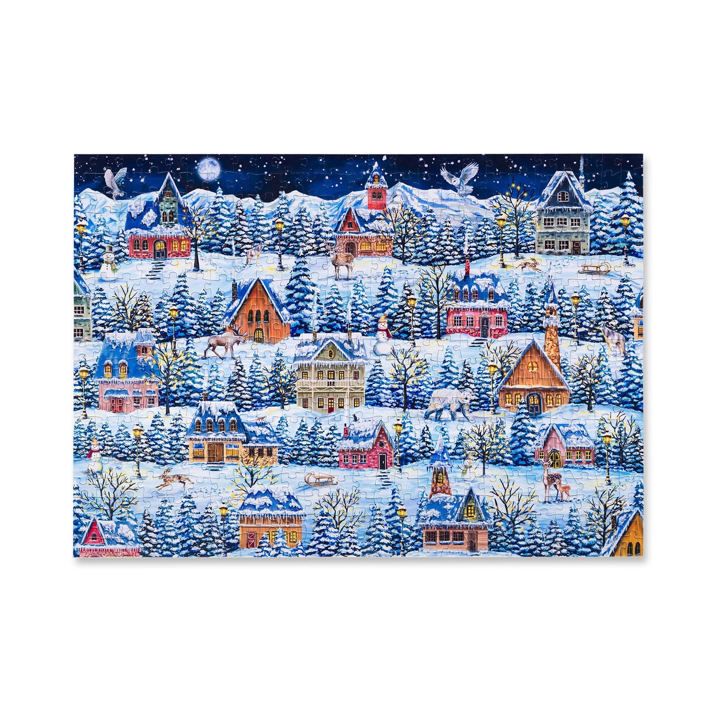 Mosaic Puzzles: Winter Village Wanderers – 500-Piece Christmas Puzzle for Adults