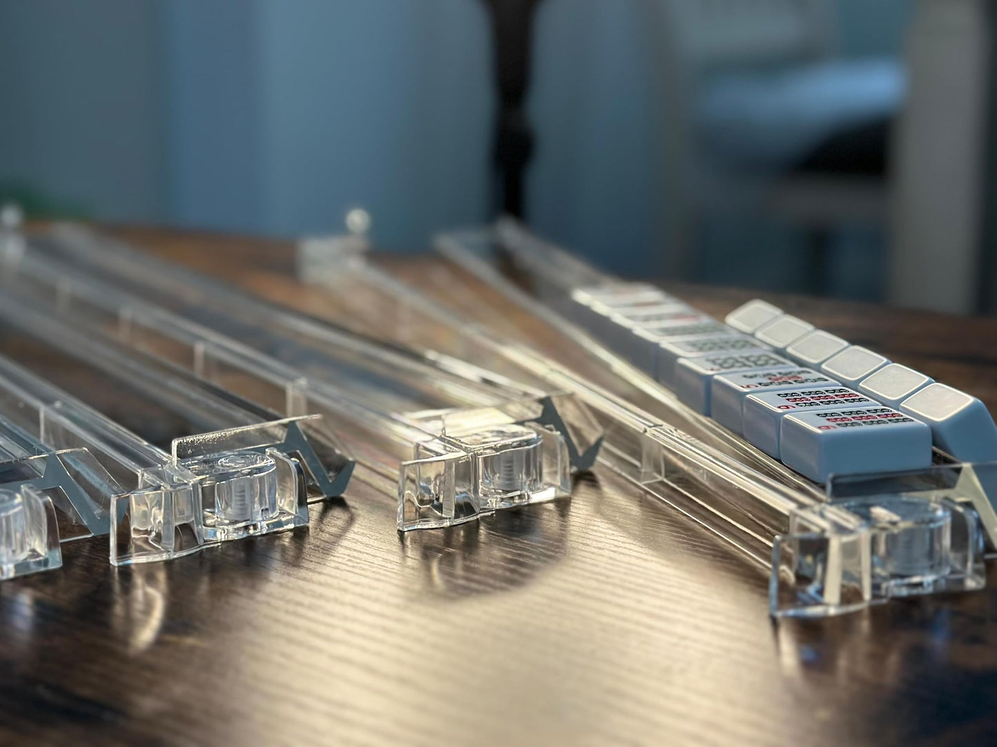 Mose Cafolo 4-Pack Clear Mahjong Pushers – 18-Inch Acrylic Rack Pusher