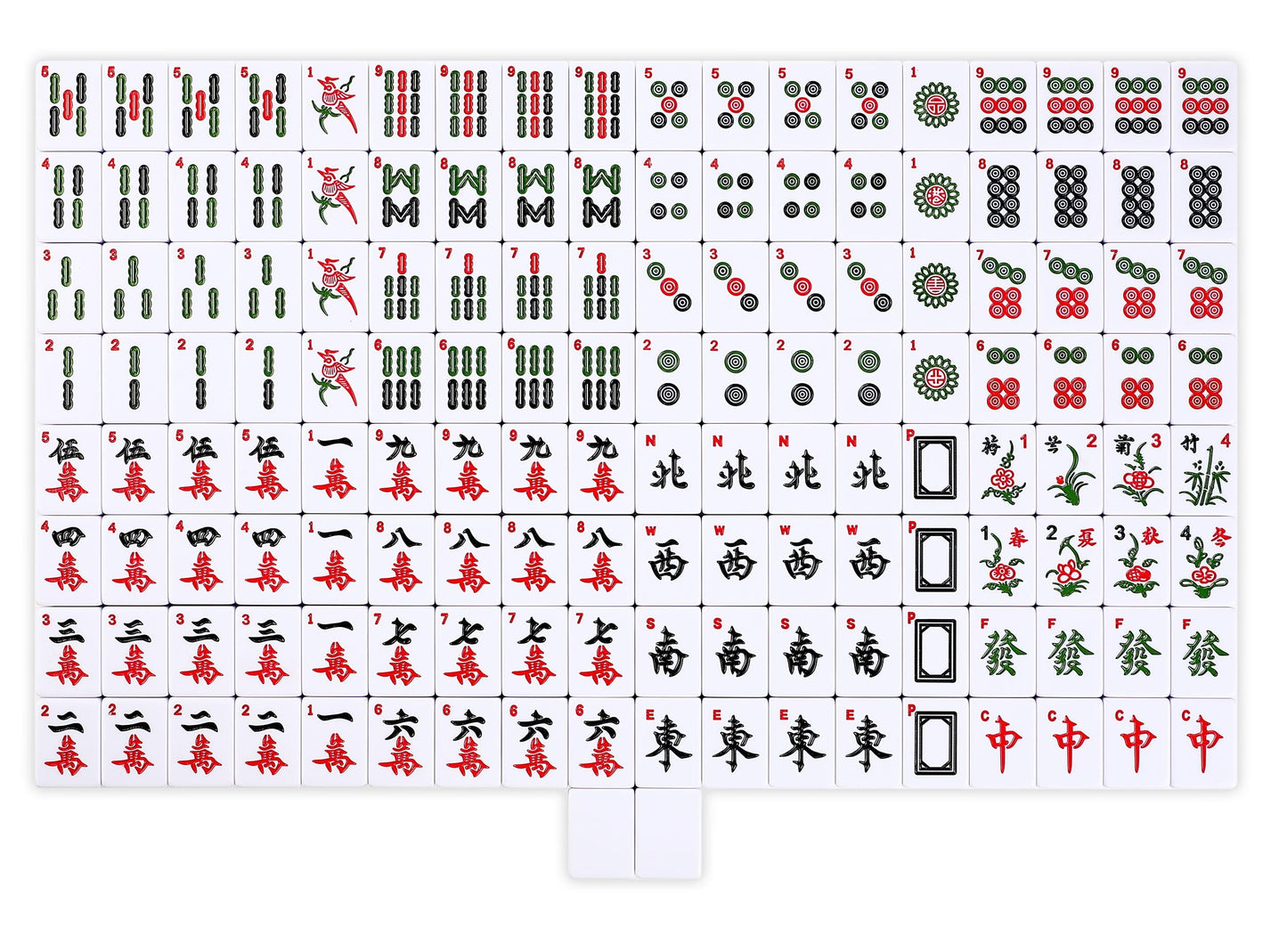 Mose Cafolo X-Large Chinese Mahjong Set – 146 Melamine Tiles, Travel Case, English Manual