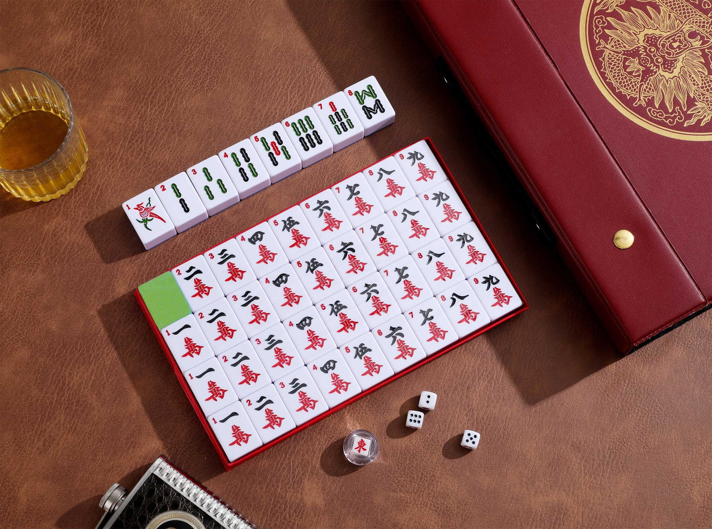 Mose Cafolo X-Large Chinese Mahjong Set – 146 Melamine Tiles, Travel Case, English Manual