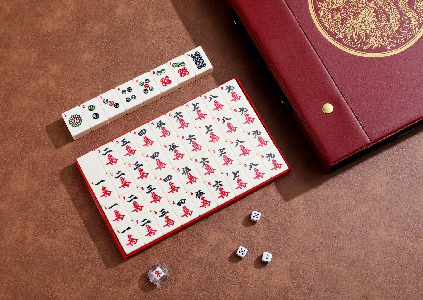 Mose Cafolo Chinese Mahjong Set — 1.5-Inch X-Large 144-Tile Melamine with Travel Case