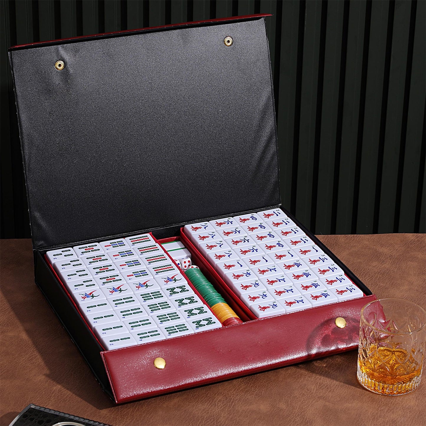 Mose Cafolo X-Large Chinese Mahjong Set – 146 Melamine Tiles, Travel Case, English Manual