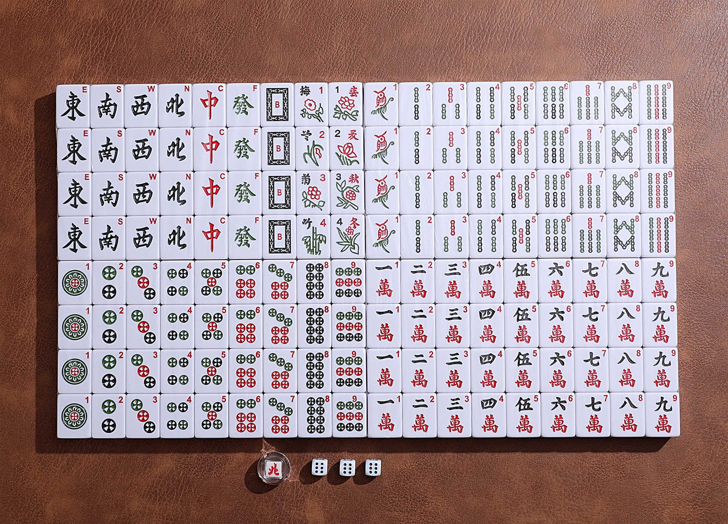Mose Cafolo Professional Chinese Mahjong Game Set – Large Tiles, 146-Tile Complete Set with Carrying Case