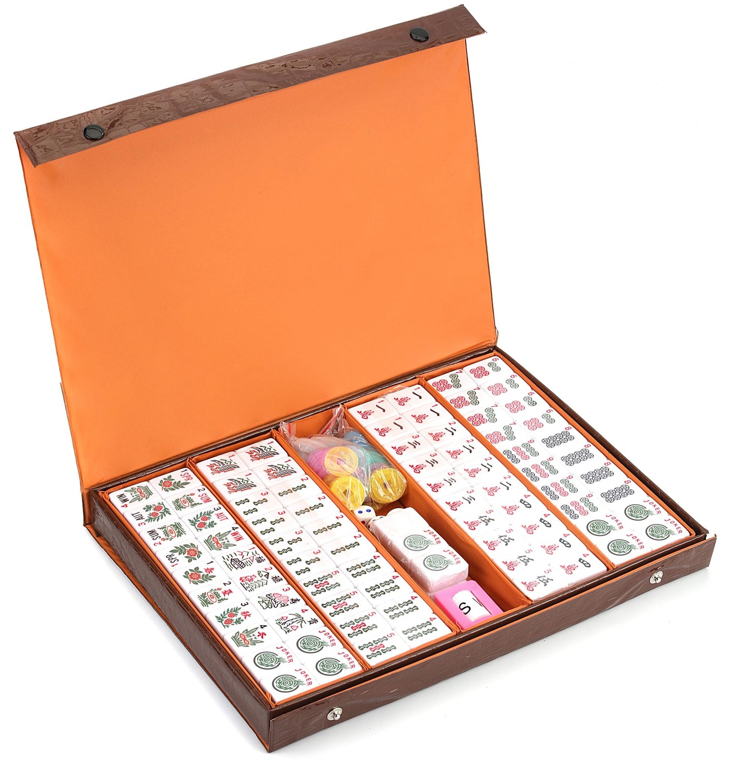 Mose Cafolo American Mahjong Game Set - 166 Engraved Tiles & Travel Case