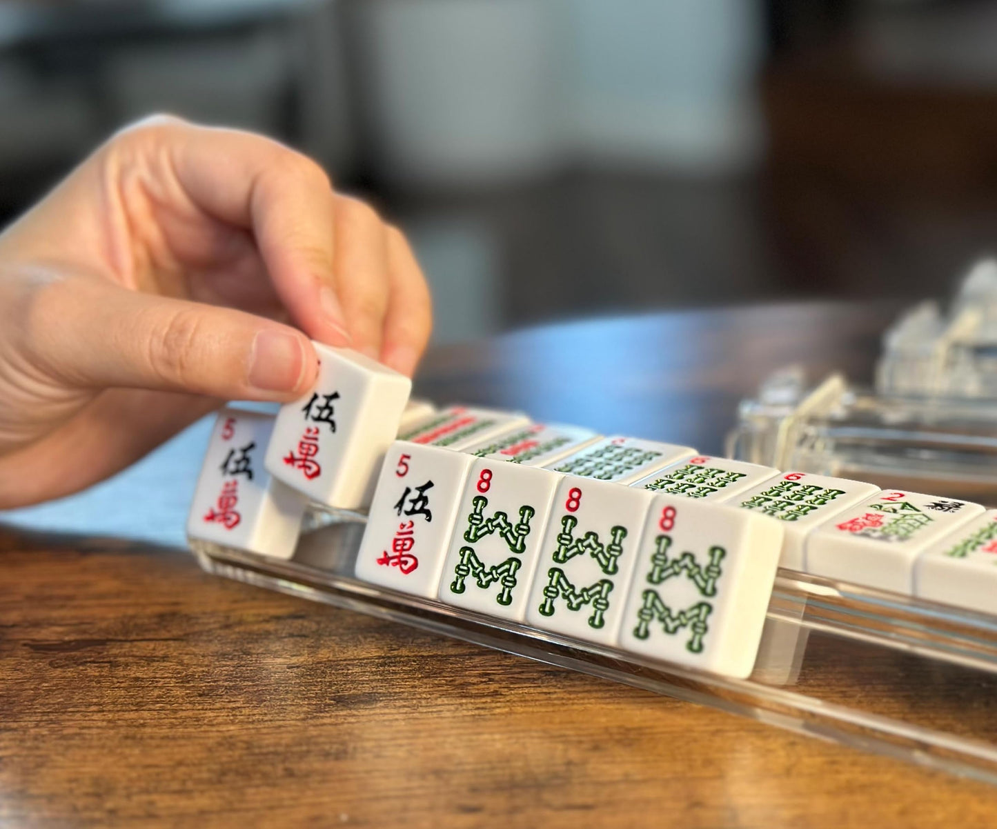 Mose Cafolo 4-Pack Clear Mahjong Pushers – 18-Inch Acrylic Rack Pusher