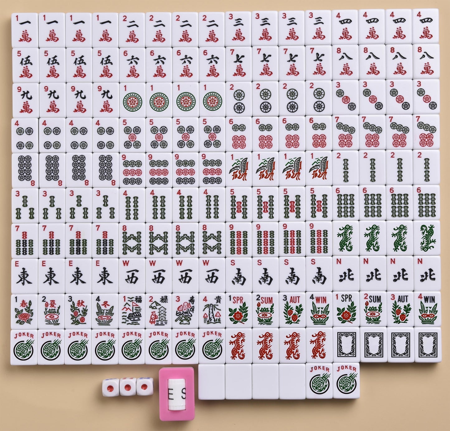 Mose Cafolo American Mahjong Game Set - 166 Engraved Tiles & Travel Case