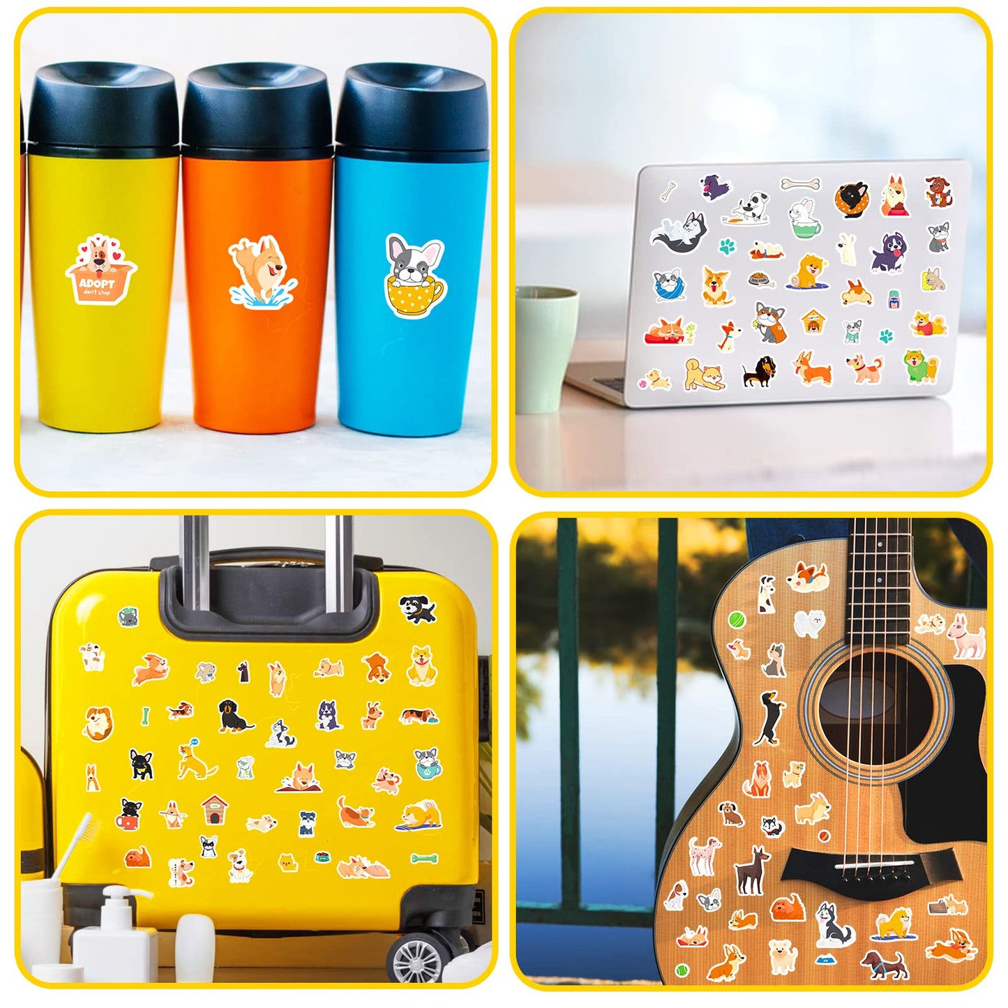 MoShining Cute Dog Stickers Kit – 780 Count Puppy Pet Vinyl Stickers for Water Bottles, Laptops & Party Favors