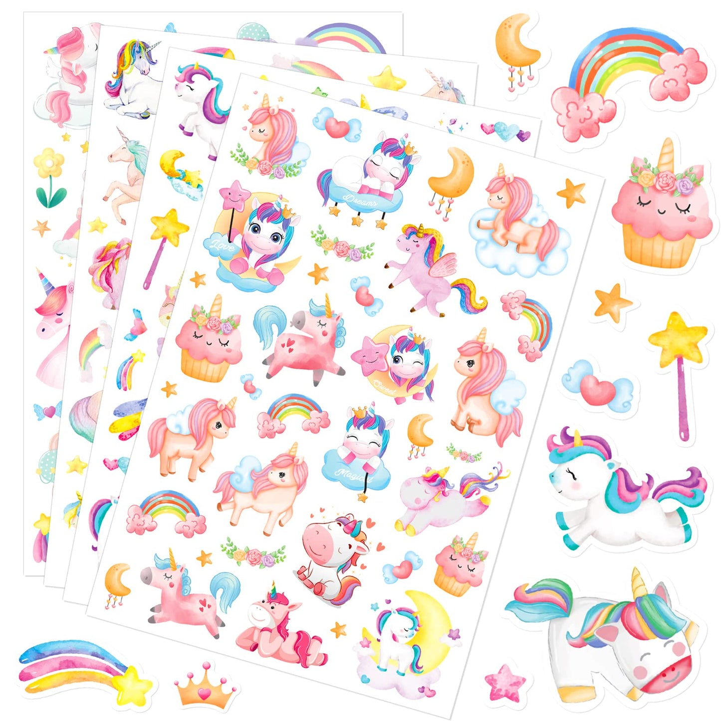 MoShining Pink Unicorn Stickers – 715 Count for Party Decor & Invitations