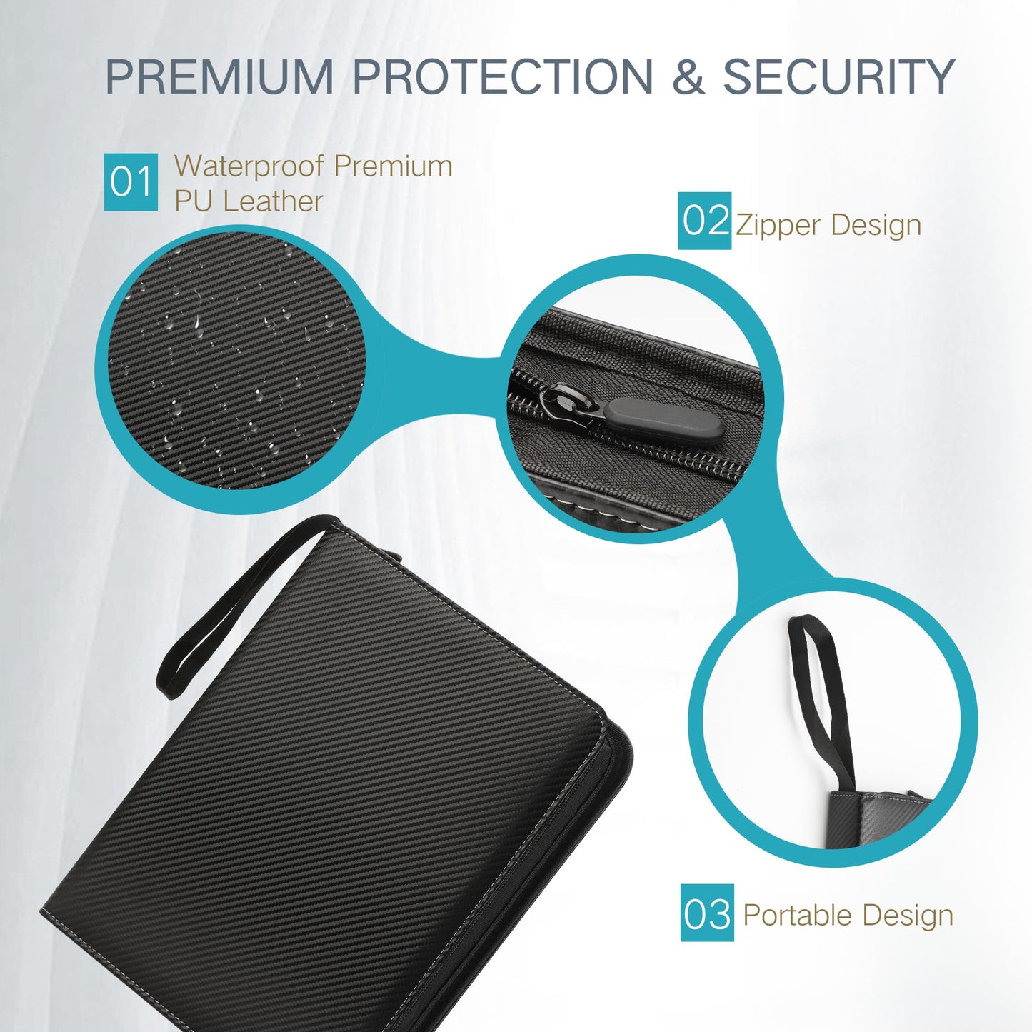 MOSLA 9-Pocket Trading Card Binder | 720 Double-Sided PU Sleeve Binder for MTG, TCG, and Sports Cards