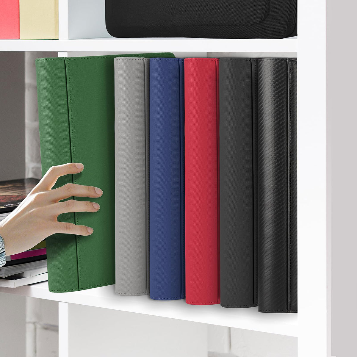 MOSLA Toploader Binder – 288-Card 9-Pocket Storage with Sleeves (3x4 Toploaders) – Premium PU Leather