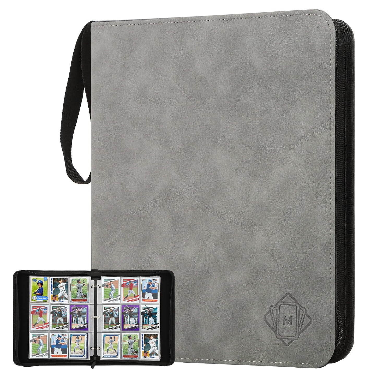 MOSLA Trading Card Binder with 9 Pocket Sleeves – Premium PU Leather, 720 Card Capacity