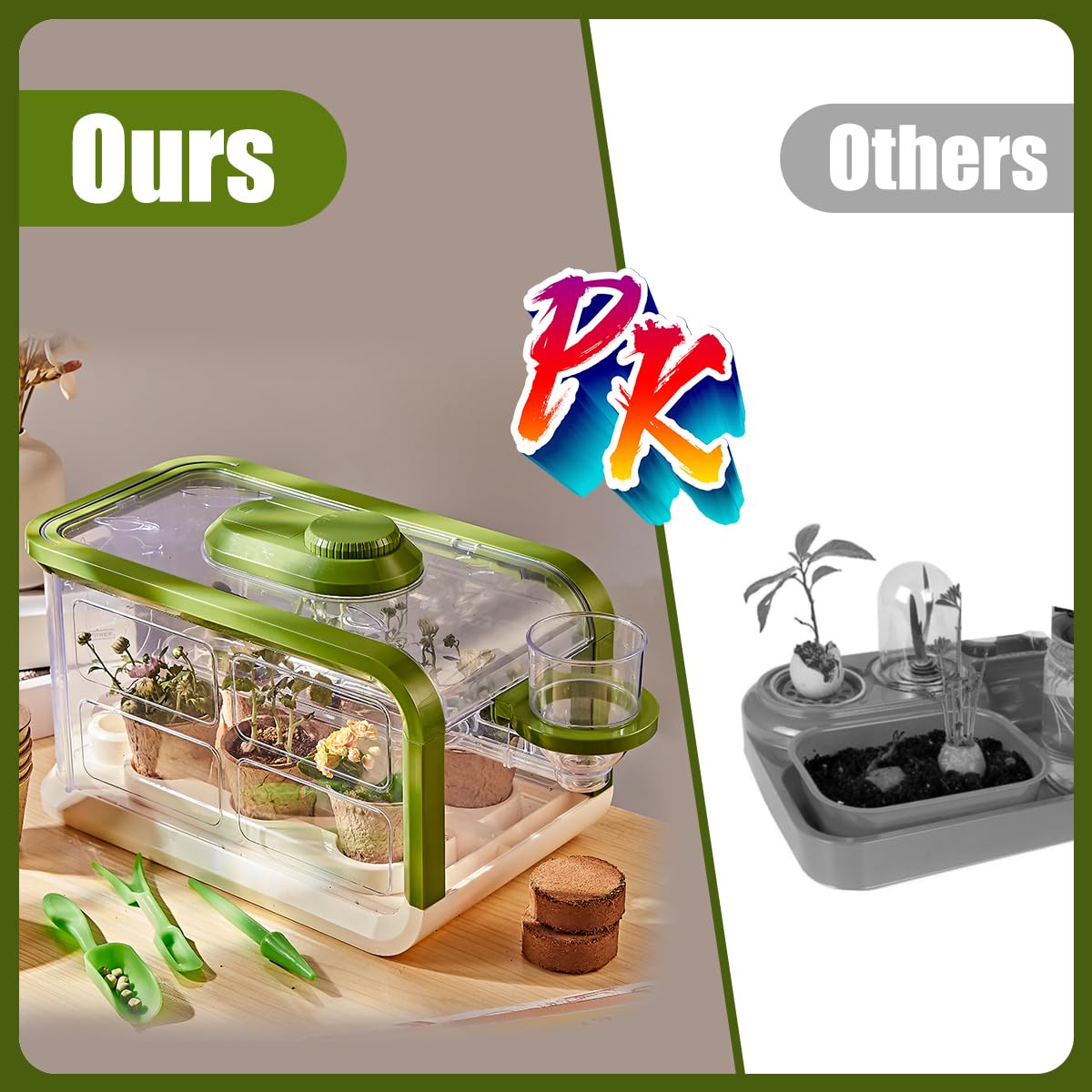 Mostop Kids Plant Growing Kit — Greenhouse with Drip Irrigation & Grow Lights