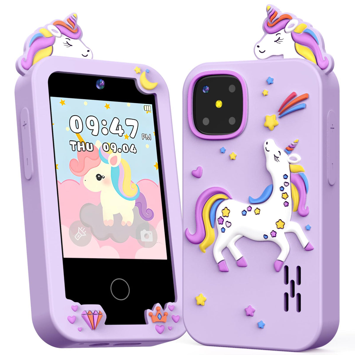 MOTCTQVD Kids Smart Phone Toy for Girls 3-9 | Dual Camera, 8GB, No Internet