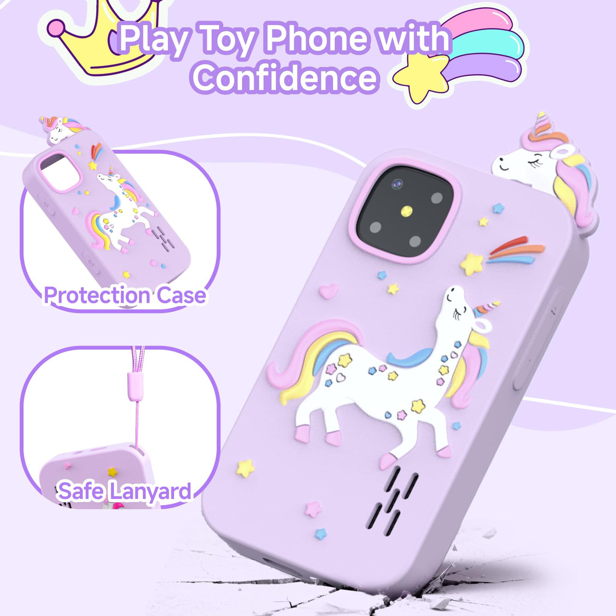 MOTCTQVD Kids Smart Phone Toy for Girls 3-9 | Dual Camera, 8GB, No Internet