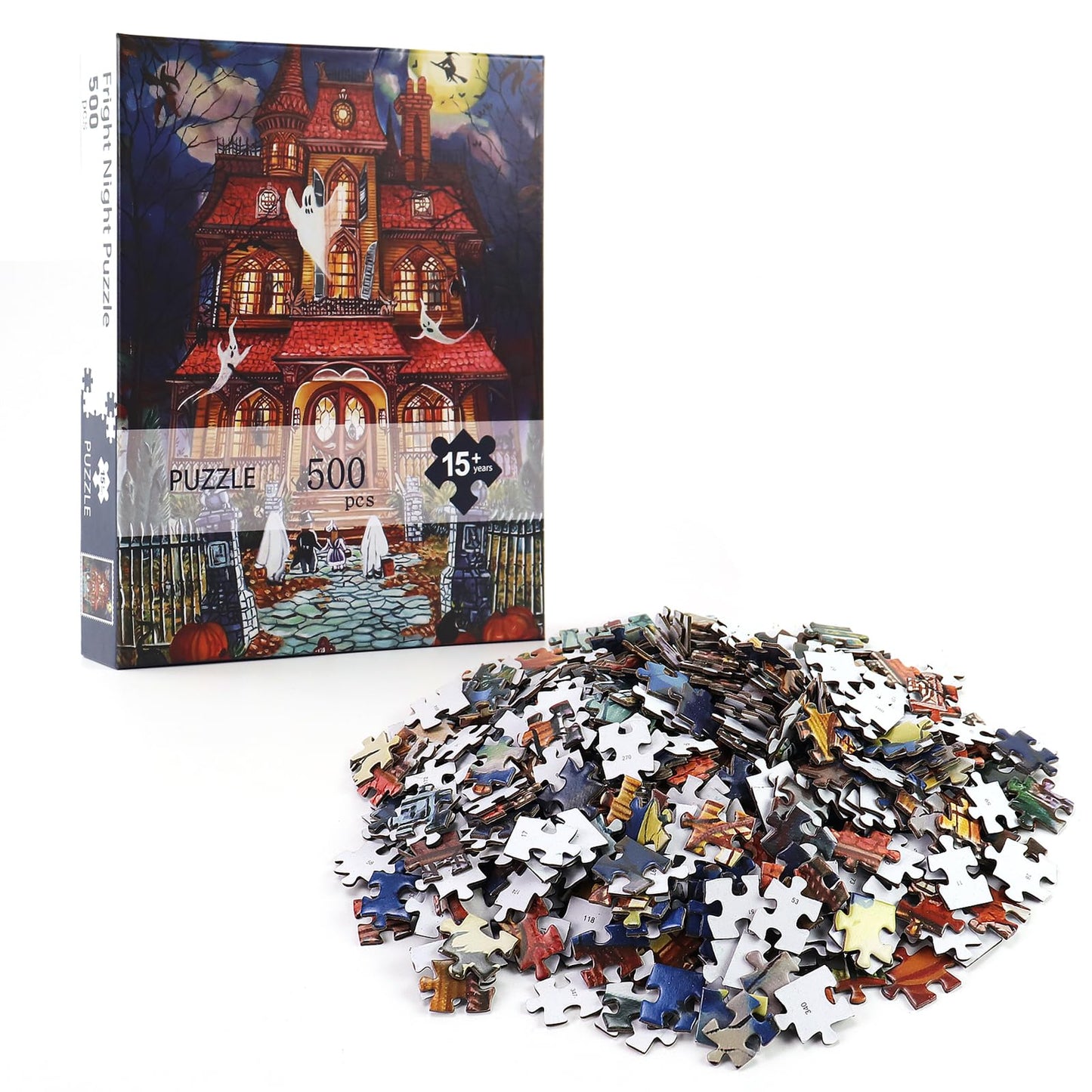 Motiloo 500-Piece Halloween Jigsaw Puzzle – Fright Night for Adults | Family & Party Decor