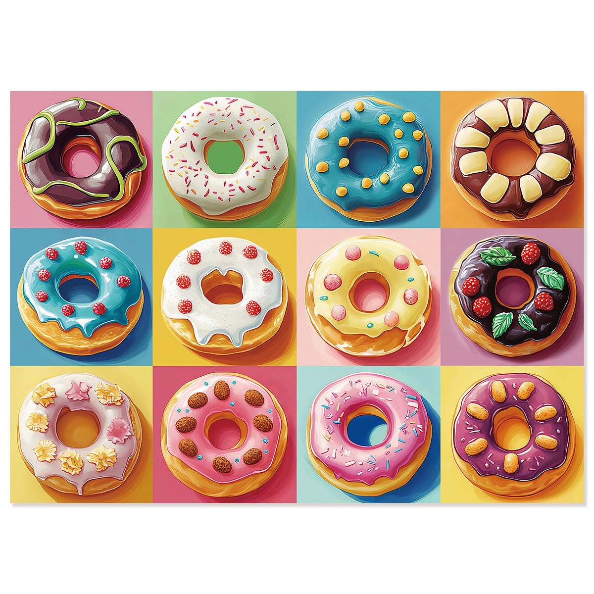Motiloo 500 Piece Donuts Puzzle – Colorful Donut Jigsaw for Adults & Families | 20 x 14 Inches