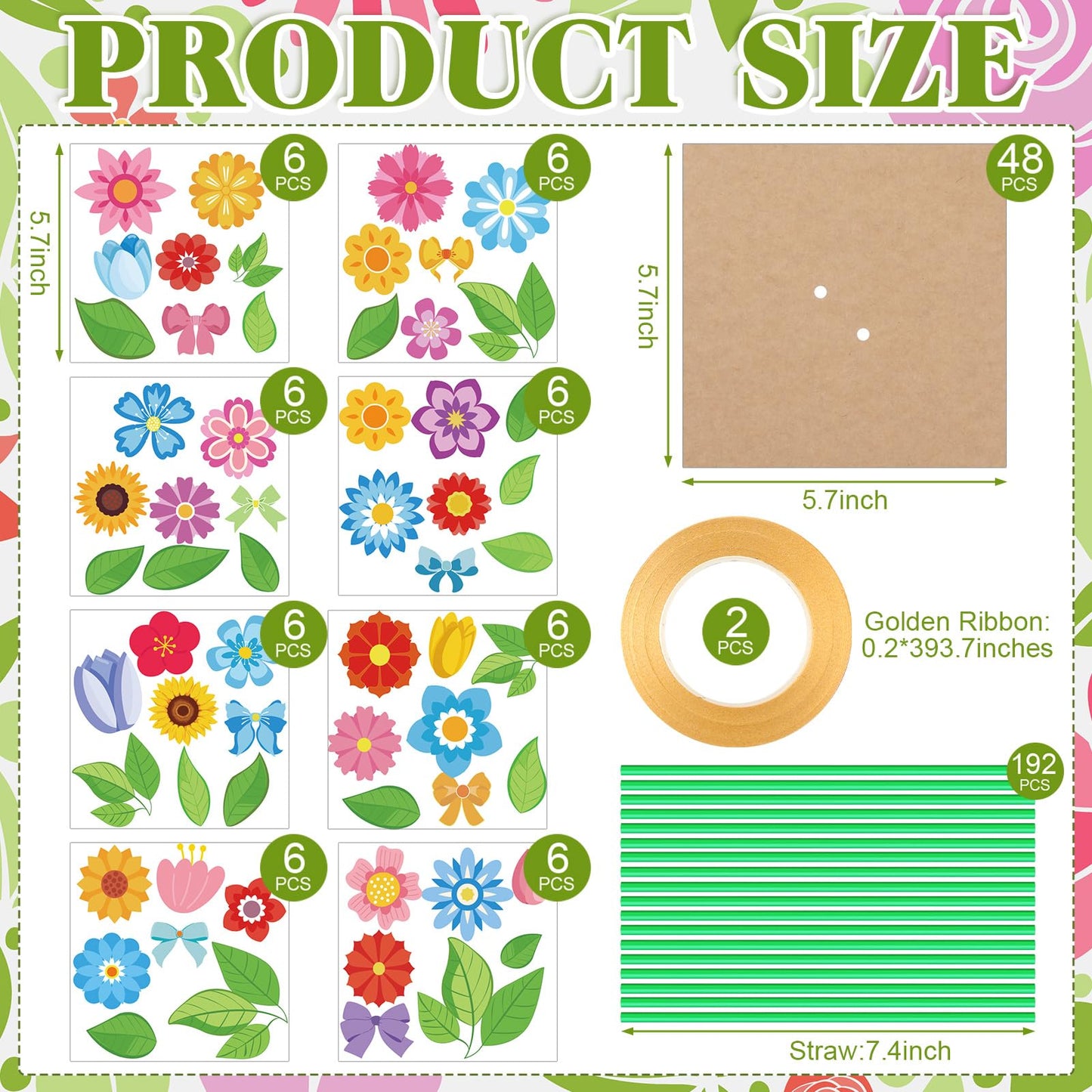 Motipuns 48-Set Spring Bouquet Flower Craft Kit – DIY Paper Bouquets & Valentine Gift Ideas