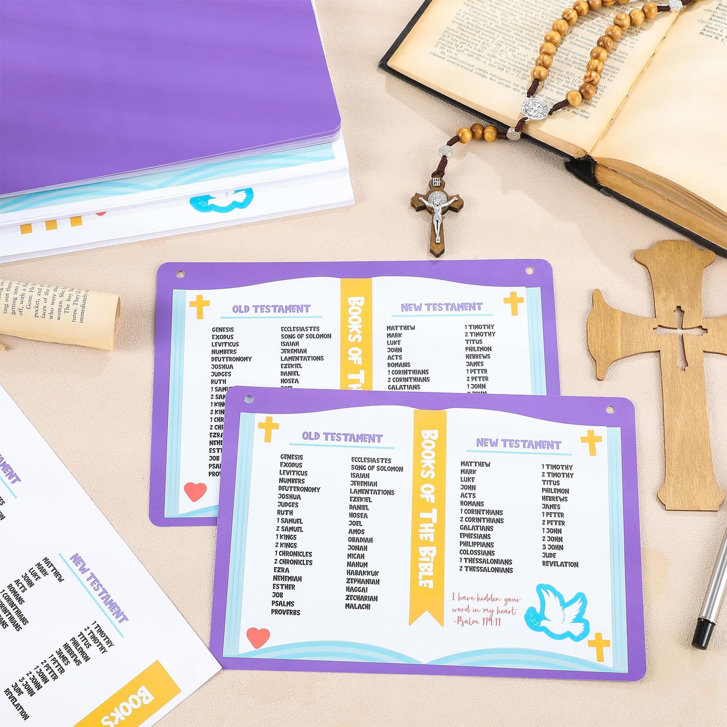 Motipuns 24 Bible Craft Sets for Kids – DIY Sticker Ornaments for Sunday School & Church
