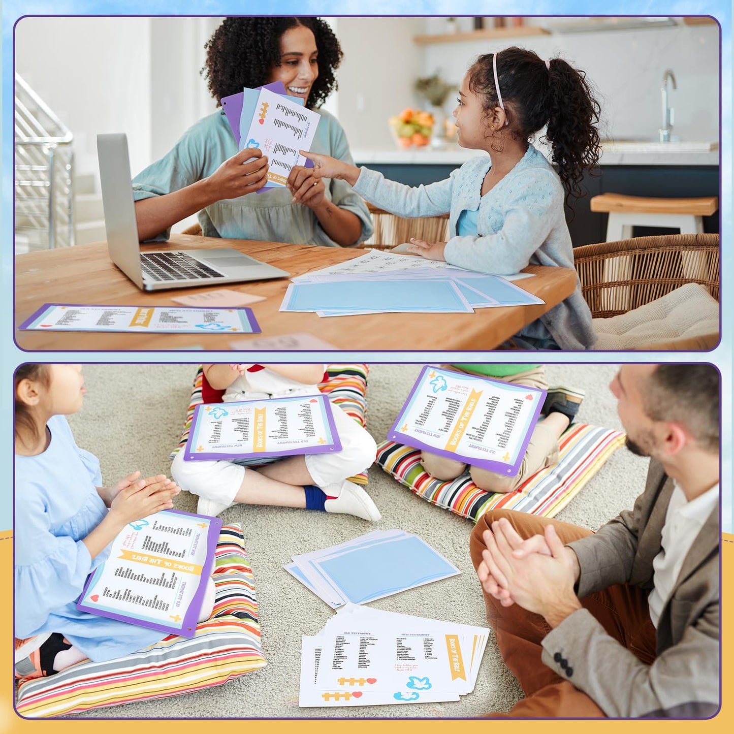 Motipuns 24 Bible Craft Sets for Kids – DIY Sticker Ornaments for Sunday School & Church
