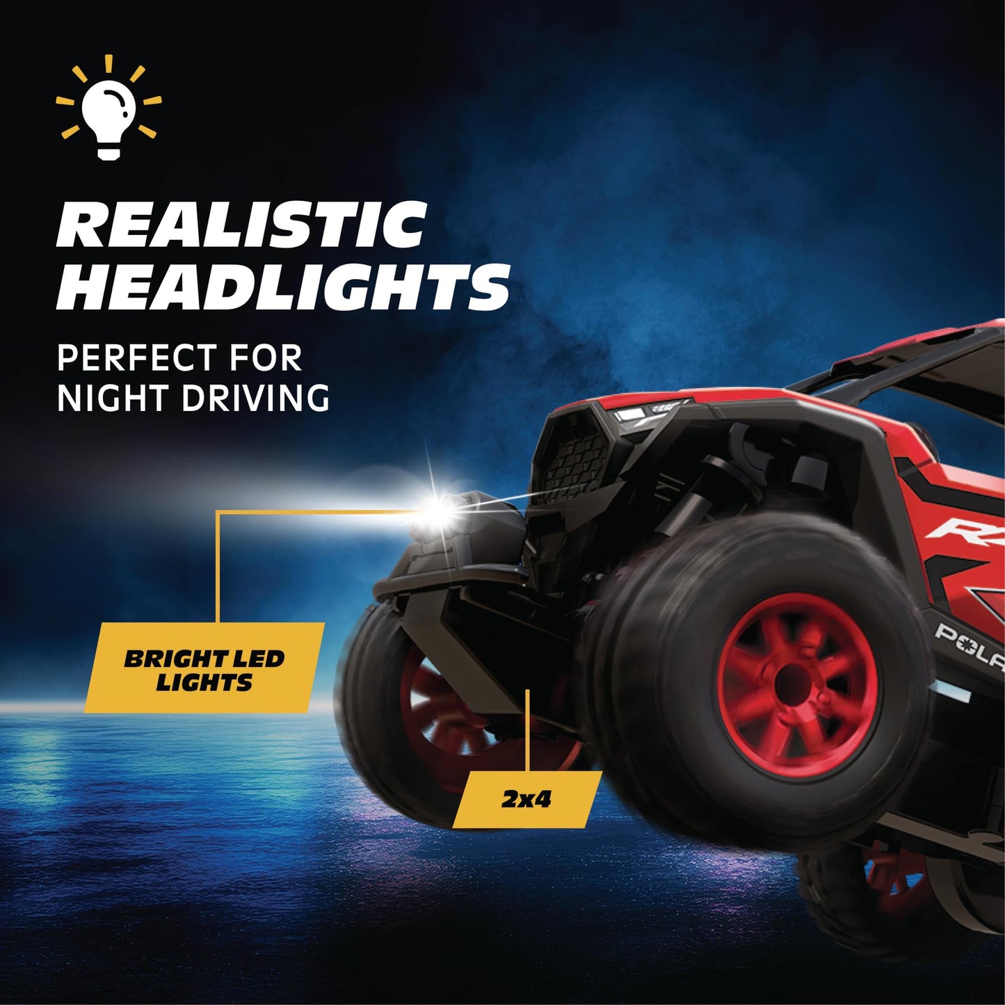 Motor Dayz Polaris RZR RC Car 1:43 Scale • 2WD • 2.4GHz • Jump Ramp Included