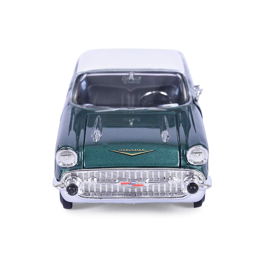 Motormax 1:24 Die-Cast 1957 Chevy Bel Air – Open Window Box, Real Rubber Tires (Colors May Vary)