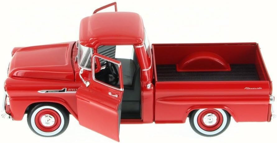 Motormax 1:24 American Classics 1958 Chevrolet Apache Fleet Side Pickup Diecast Truck – Red