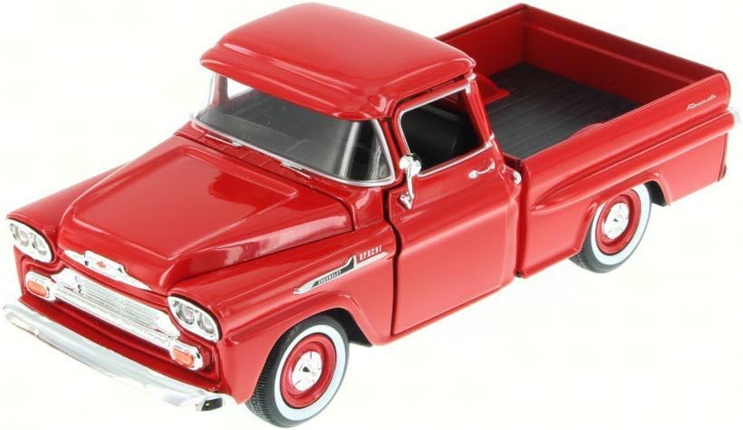 Motormax 1:24 American Classics 1958 Chevrolet Apache Fleet Side Pickup Diecast Truck – Red