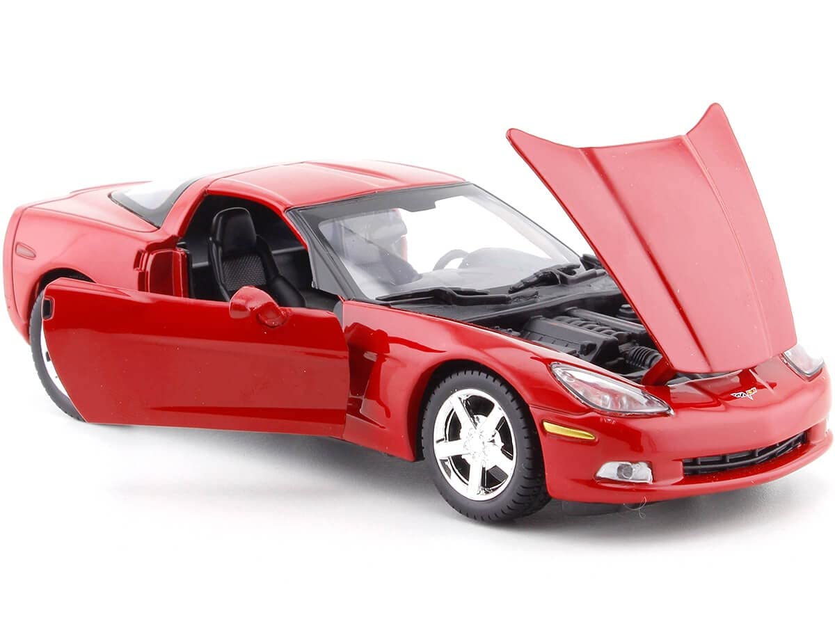 Motormax 1:24 Chevy Corvette C6 Coupe Red Diecast Model Car 2005 73270