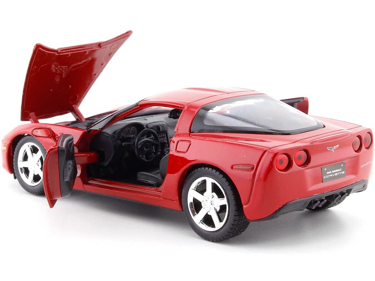 Motormax 1:24 Chevy Corvette C6 Coupe Red Diecast Model Car 2005 73270