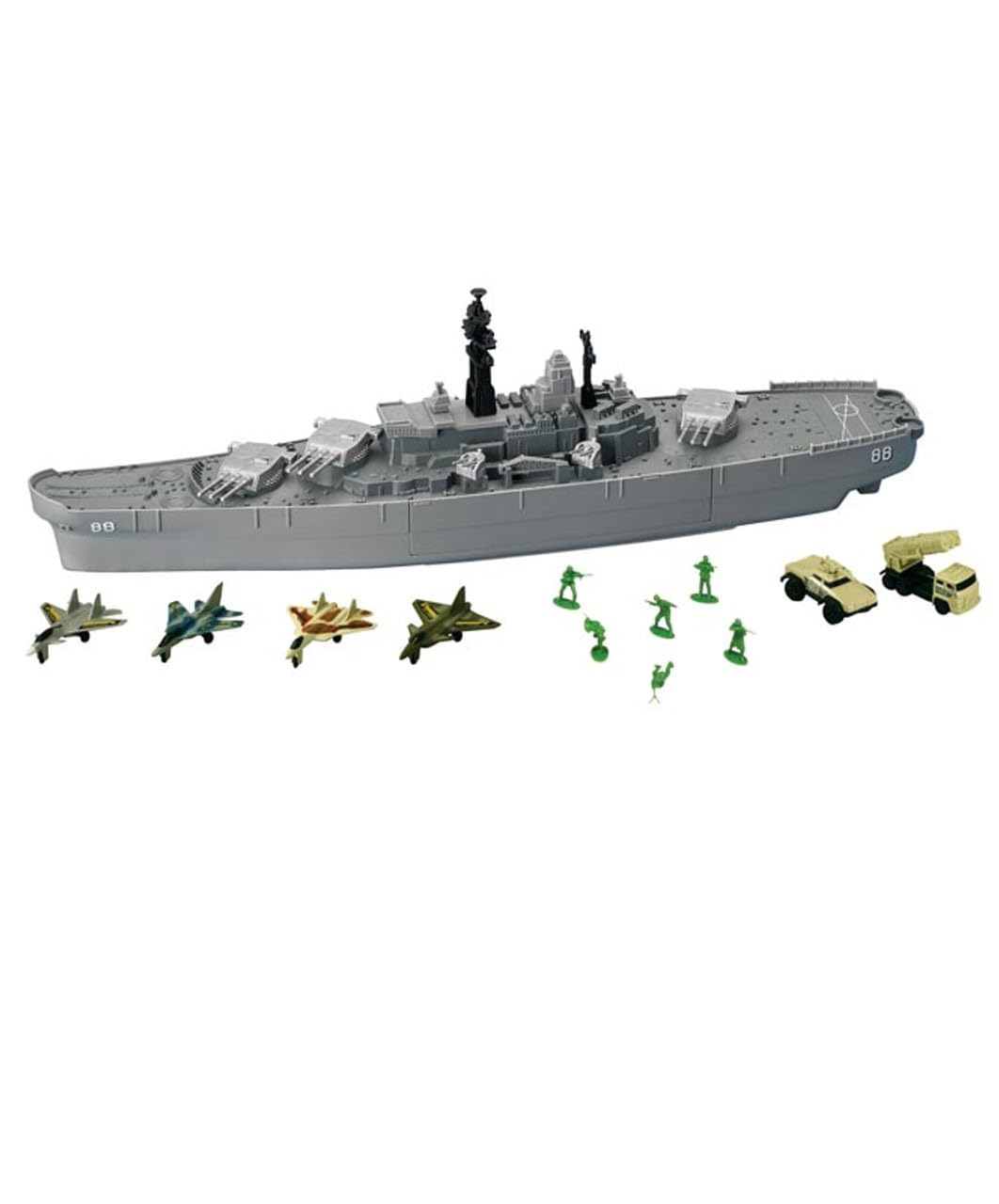 Motormax USS Giant Battleship Playset – 28in Deluxe Model with Diecast Aircraft