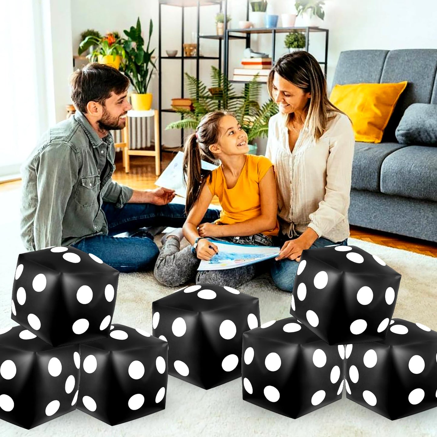 Mototo 4 Pieces Jumbo Inflatable Dice – 12.6-Inch Large Indoor Outdoor Party Set