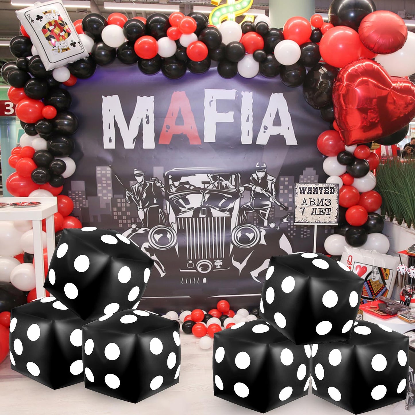 Mototo 4 Pieces Jumbo Inflatable Dice – 12.6-Inch Large Indoor Outdoor Party Set